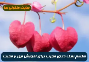 طلسم نمک دعای مجرب برای افزایش مهر و محبت و بیقراری معشوق