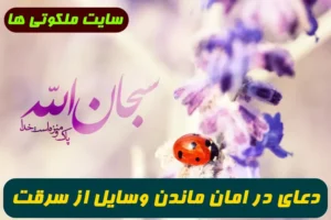 دعای در امان ماندن وسال و اموال از سرقت و شفا و عافیت از دردها و بلاها تضمینی