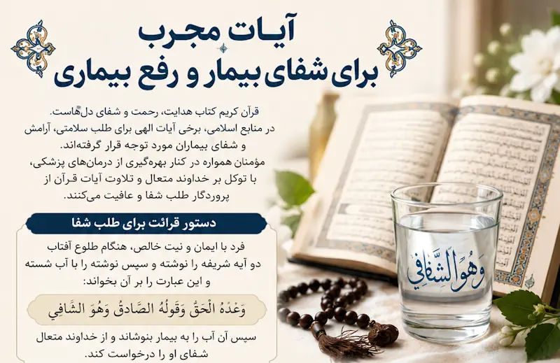 آیات مجرب برای شفای بیمار و رفع بیماری | دستور سریع الاجابه از خواص آیات قرآن آیات مجرب برای شفای بیمار و رفع بیماری | دستور سریع الاجابه از خواص آیات قرآن