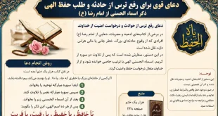 دعای رفع ترس از حادثه و حفظ از خطر | ذکر اسماء الحسنی از امام رضا (ع)