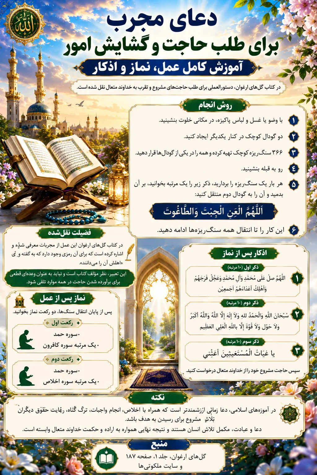 دعای سریع الاجابه برای طلب حاجت و گشایش امور + آموزش کامل ، نماز و اذکار دعای سریع الاجابه برای طلب حاجت و گشایش امور + آموزش کامل ، نماز و اذکار