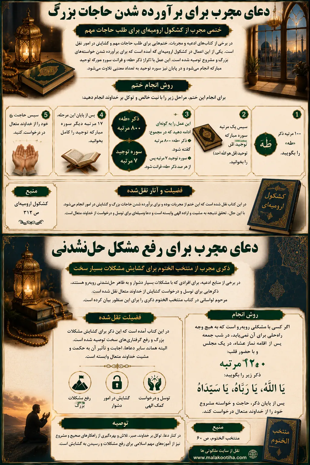 دعای مجرب برای برآورده شدن حاجات بزرگ و رفع مشکل حل نشدنی دعای مجرب برای برآورده شدن حاجات بزرگ و رفع مشکل حل نشدنی