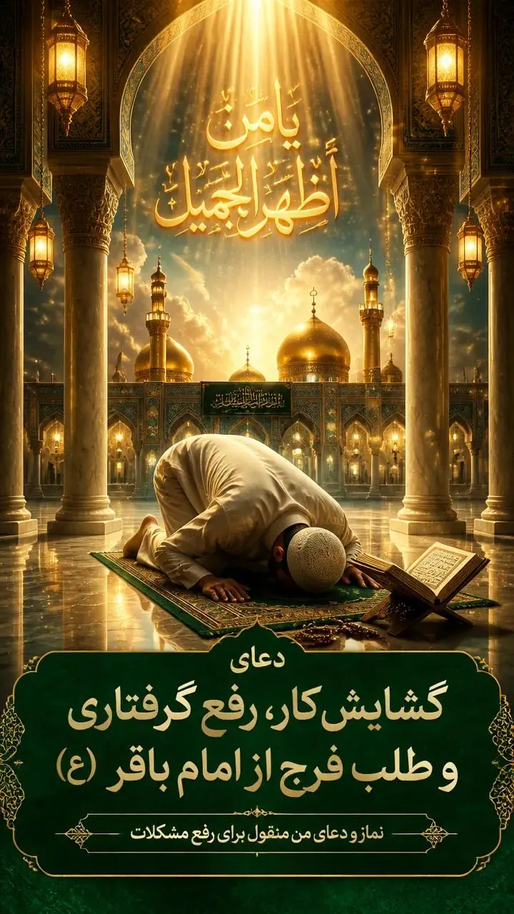 دعای گشایش کار و رفع مشکلات از امام باقر | نماز و دعای فرج برای رفع گرفتاری دعای گشایش کار و رفع مشکلات از امام باقر | نماز و دعای فرج برای رفع گرفتاری