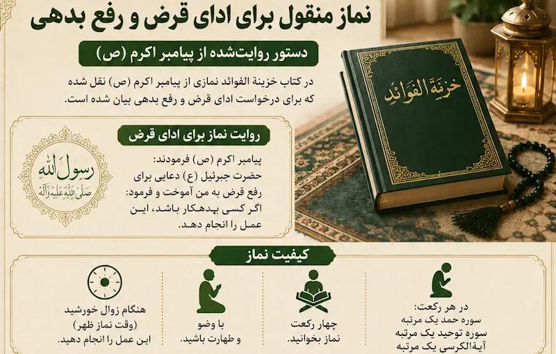 نماز مجرب برای ادای قرض و رفع بدهی | دستور تضمینی از پیامبر اکرم (ص) نماز مجرب برای ادای قرض و رفع بدهی | دستور تضمینی از پیامبر اکرم (ص)