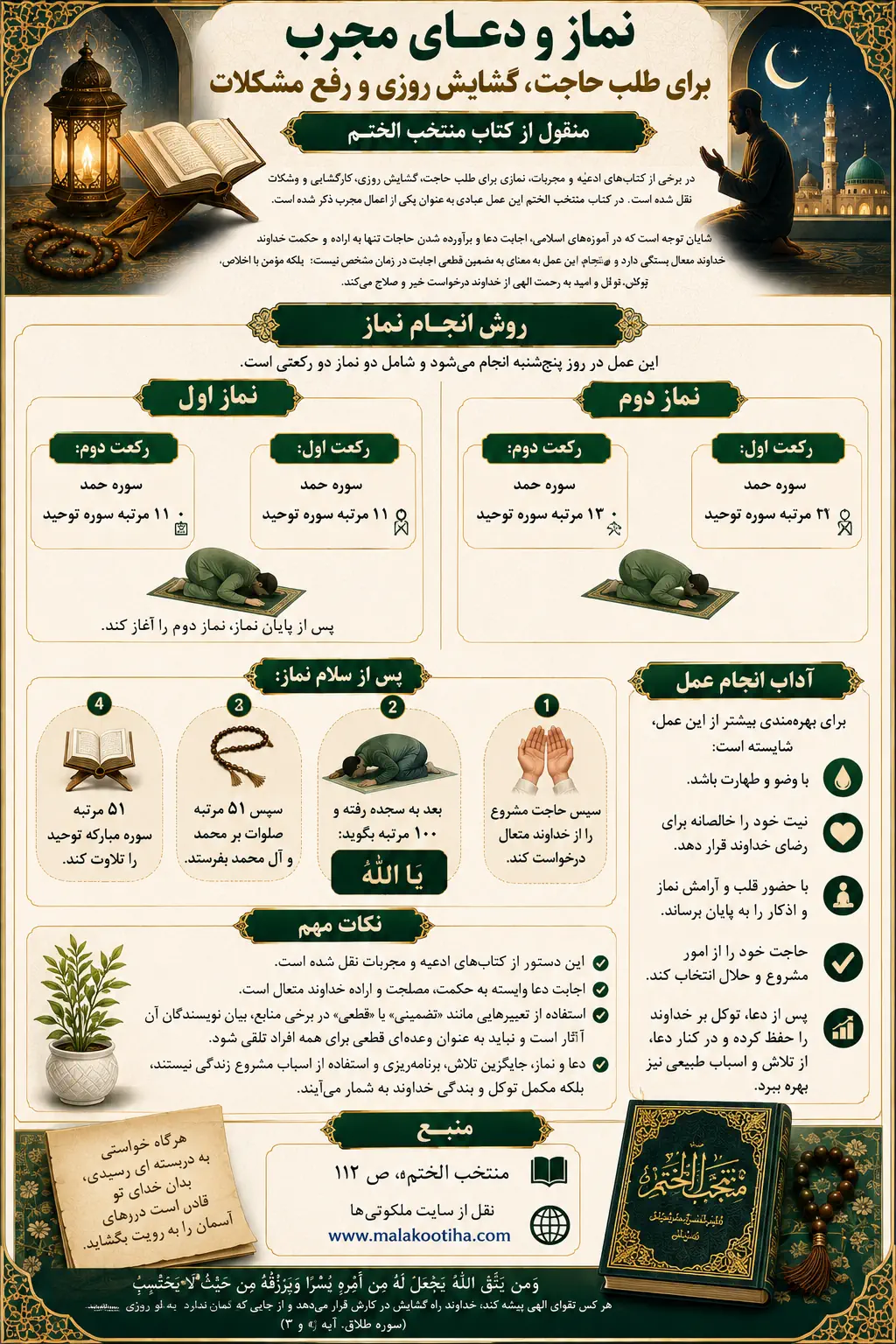 نماز و دعای مجرب برای طلب حاجت، گشایش روزی و رفع مشکلات | روش انجام نماز و دعای مجرب برای طلب حاجت، گشایش روزی و رفع مشکلات | روش انجام