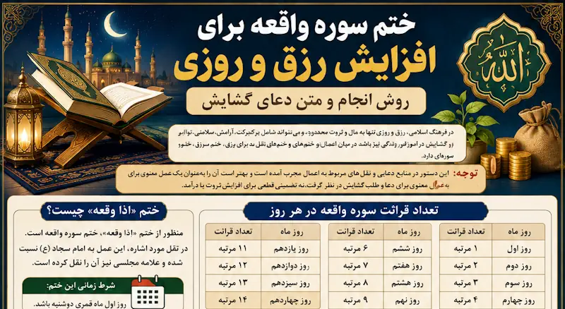 ختم مجرب برای افزایش رزق و گشایش روزی و ادای قرض + روش انجام ختم مجرب برای افزایش رزق و گشایش روزی و ادای قرض + روش انجام