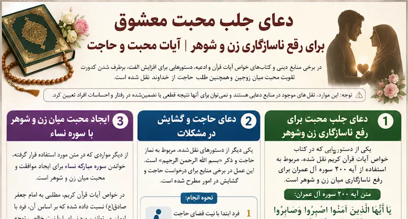 دعای جلب محبت معشوق | دعای رفع ناسازگاری و محبت زن و شوهر دعای جلب محبت معشوق | دعای رفع ناسازگاری و محبت زن و شوهر