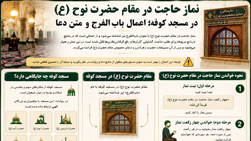 نماز حاجت در مقام حضرت نوح برای طلب حاجت و گشایش کارها و رفع گرفتاری و مشکلات نماز حاجت در مقام حضرت نوح برای طلب حاجت و گشایش کارها و رفع گرفتاری و مشکلات