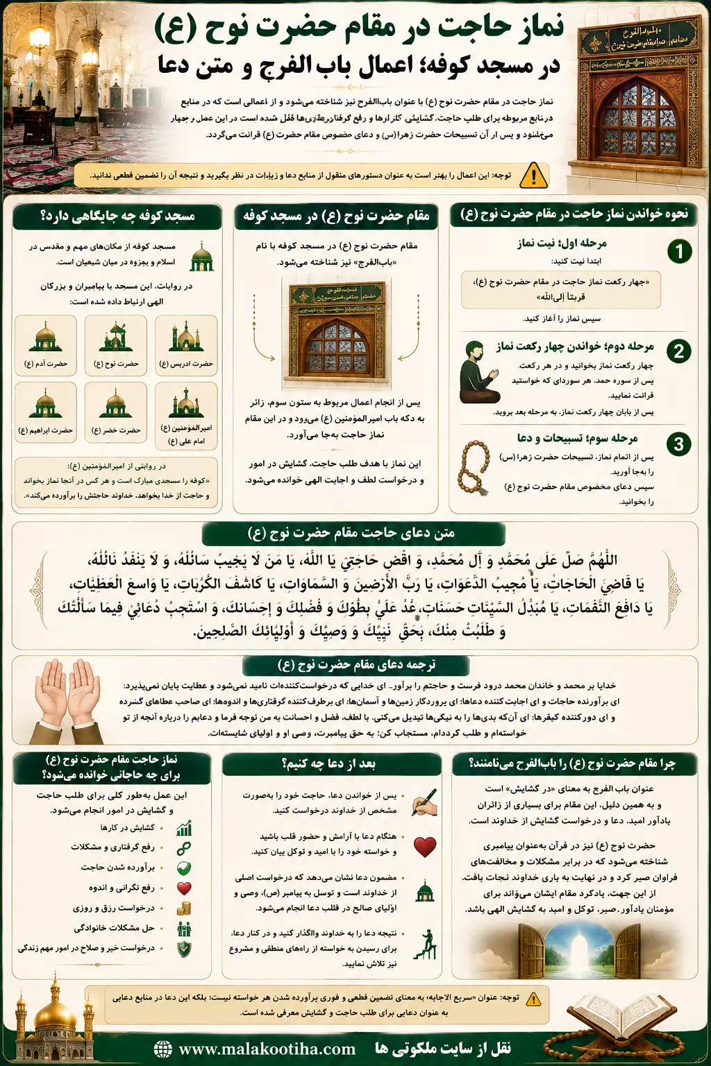 نماز حاجت در مقام حضرت نوح برای طلب حاجت و گشایش کارها و رفع گرفتاری و مشکلات نماز حاجت در مقام حضرت نوح برای طلب حاجت و گشایش کارها و رفع گرفتاری و مشکلات