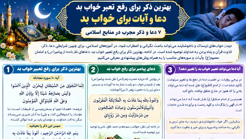 بهترین ذکر برای رفع تعبیر خواب بد | دعای دفع خواب و کابوس ترسناک بهترین ذکر برای رفع تعبیر خواب بد | دعای دفع خواب و کابوس ترسناک