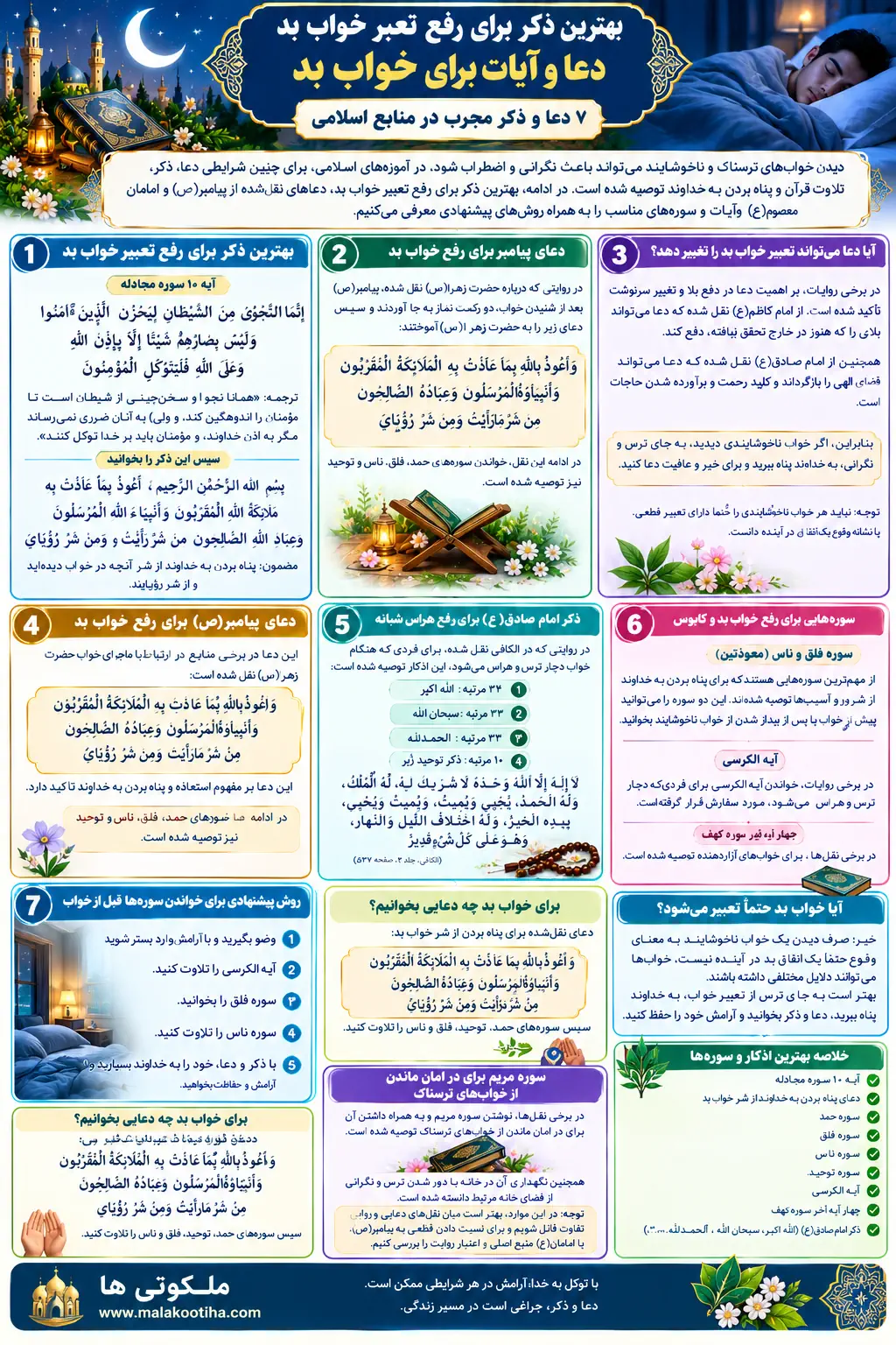 بهترین ذکر برای رفع تعبیر خواب بد | دعای دفع خواب و کابوس ترسناک بهترین ذکر برای رفع تعبیر خواب بد | دعای دفع خواب و کابوس ترسناک