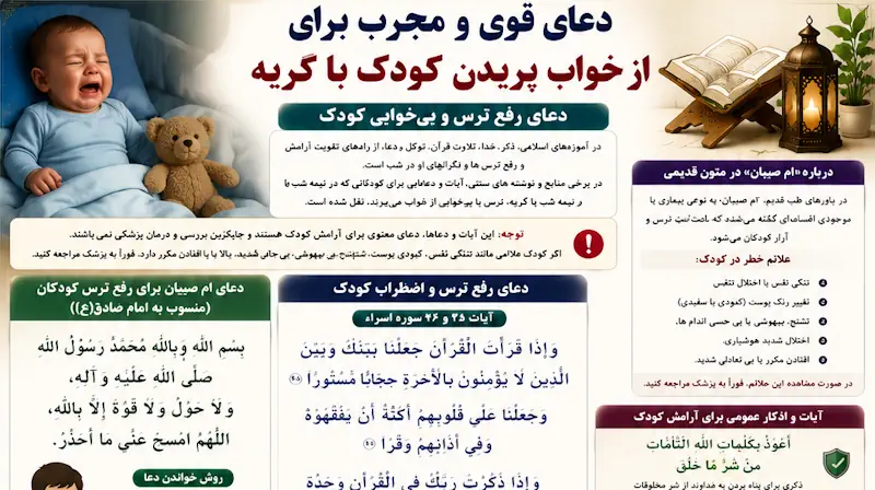 دعا برای از خواب پریدن کودک با گریه | دعای بی خوابی و آرام شدن کودک دعا برای از خواب پریدن کودک با گریه | دعای بی خوابی و آرام شدن کودک
