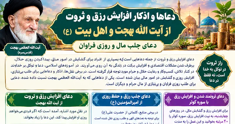 دعای ثروت ایت الله بهجت | راز ثروت بی حد و مرز از آیت الله بهجت دعای ثروت ایت الله بهجت | راز ثروت بی حد و مرز از آیت الله بهجت