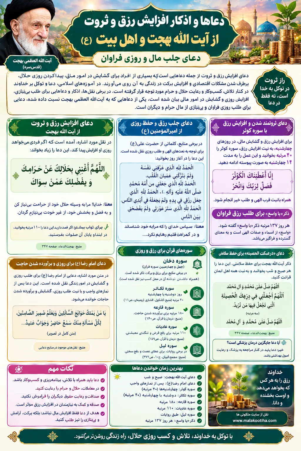 دعای ثروت ایت الله بهجت | راز ثروت بی حد و مرز از آیت الله بهجت دعای ثروت ایت الله بهجت | راز ثروت بی حد و مرز از آیت الله بهجت