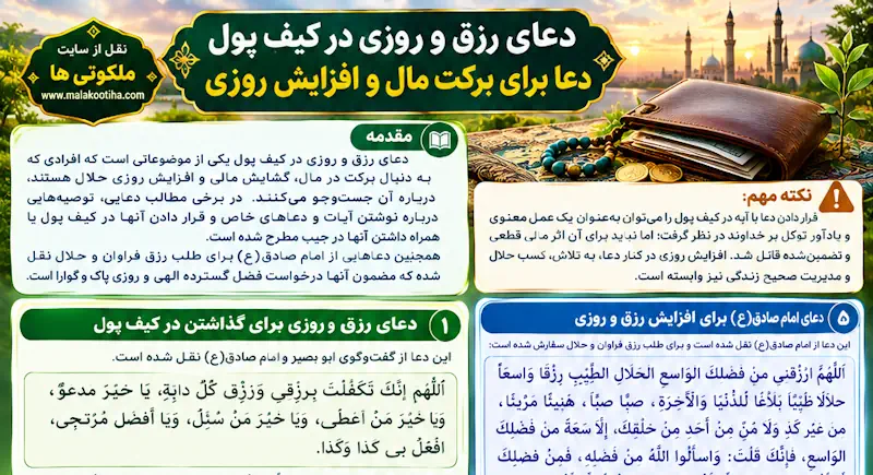 دعای رزق و روزی در کیف پول + دعای کیف پول برای افزایش رزق دعای رزق و روزی در کیف پول + دعای کیف پول برای افزایش رزق