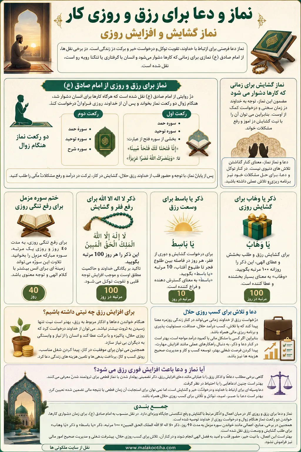 نماز و دعای مجرب برای رزق و روزی و گشایش در کارها و رفع فقر نماز و دعای مجرب برای رزق و روزی و گشایش در کارها و رفع فقر