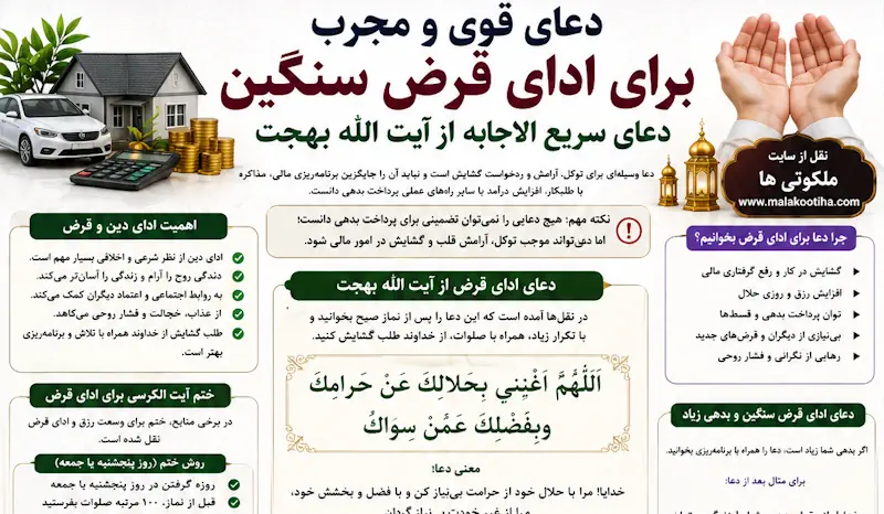 دعای ادای قرض از آیت الله بهجت | سریع ترین دعا برای ادای قرض دعای ادای قرض از آیت الله بهجت | سریع ترین دعا برای ادای قرض