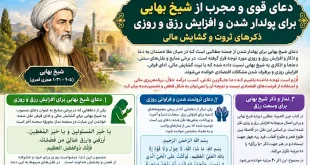 دعای شیخ بهایی برای پولدار شدن و جلب ثروت و روزی فراوان + متن دعا