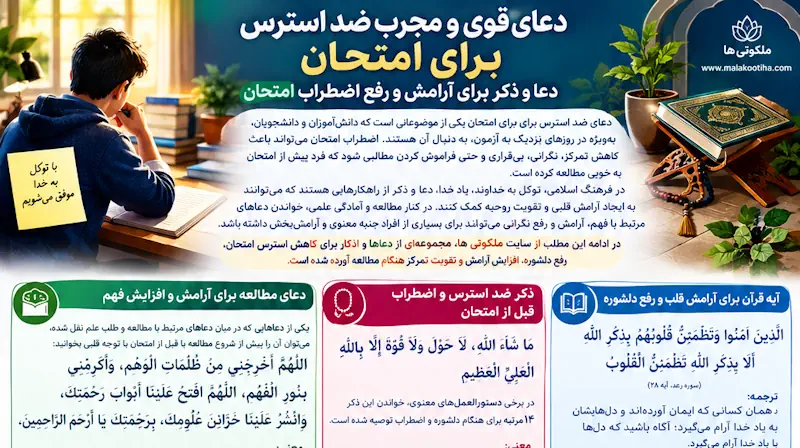 دعای ضد استرس و اضطراب برای امتحان | دعای موفقیت و آرامش در امتحان دعای ضد استرس و اضطراب برای امتحان | دعای موفقیت و آرامش در امتحان
