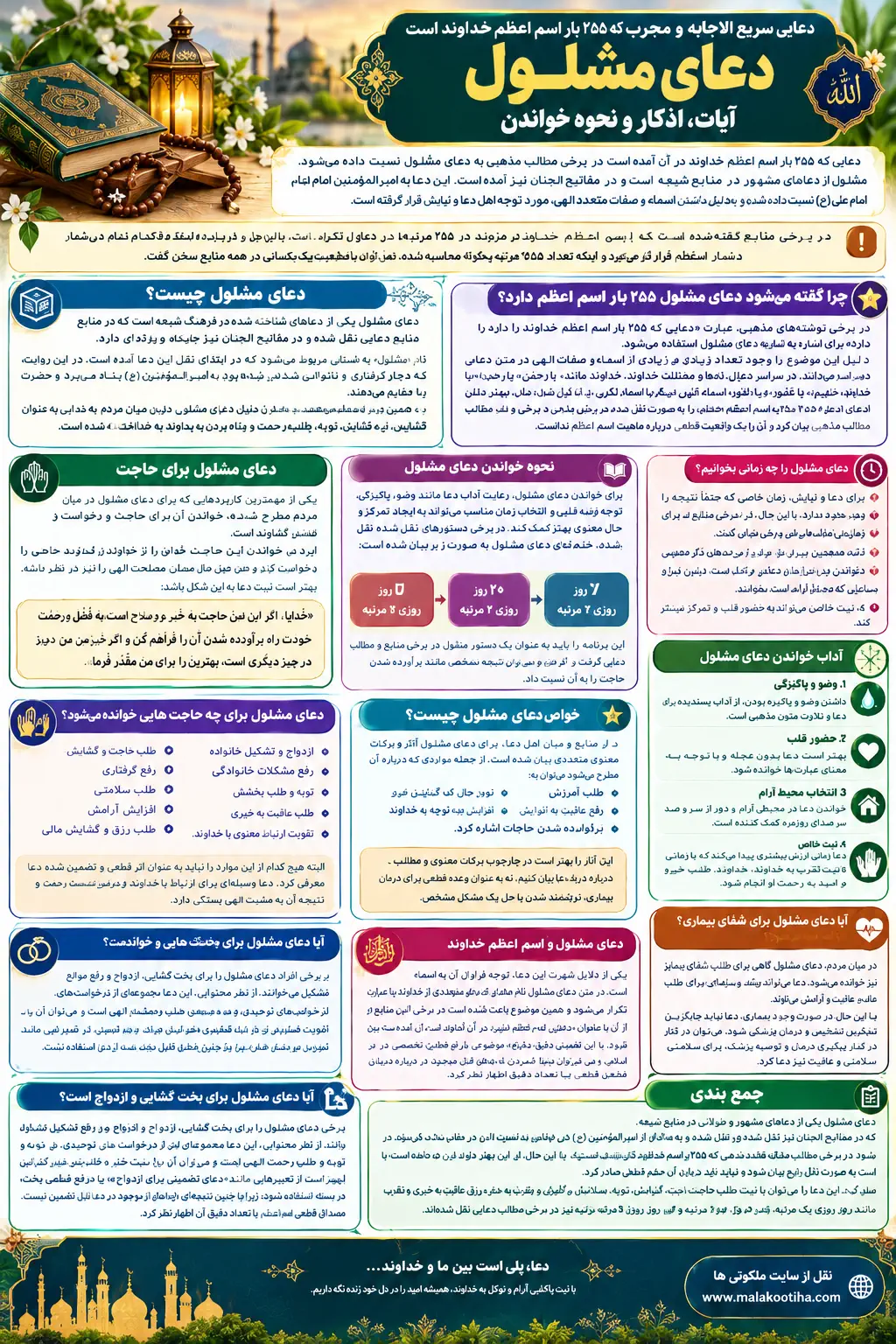 دعایی که 255 بار اسم اعظم خداوند است + متن دعا و روش خواندن دعایی که 255 بار اسم اعظم خداوند است + متن دعا و روش خواندن