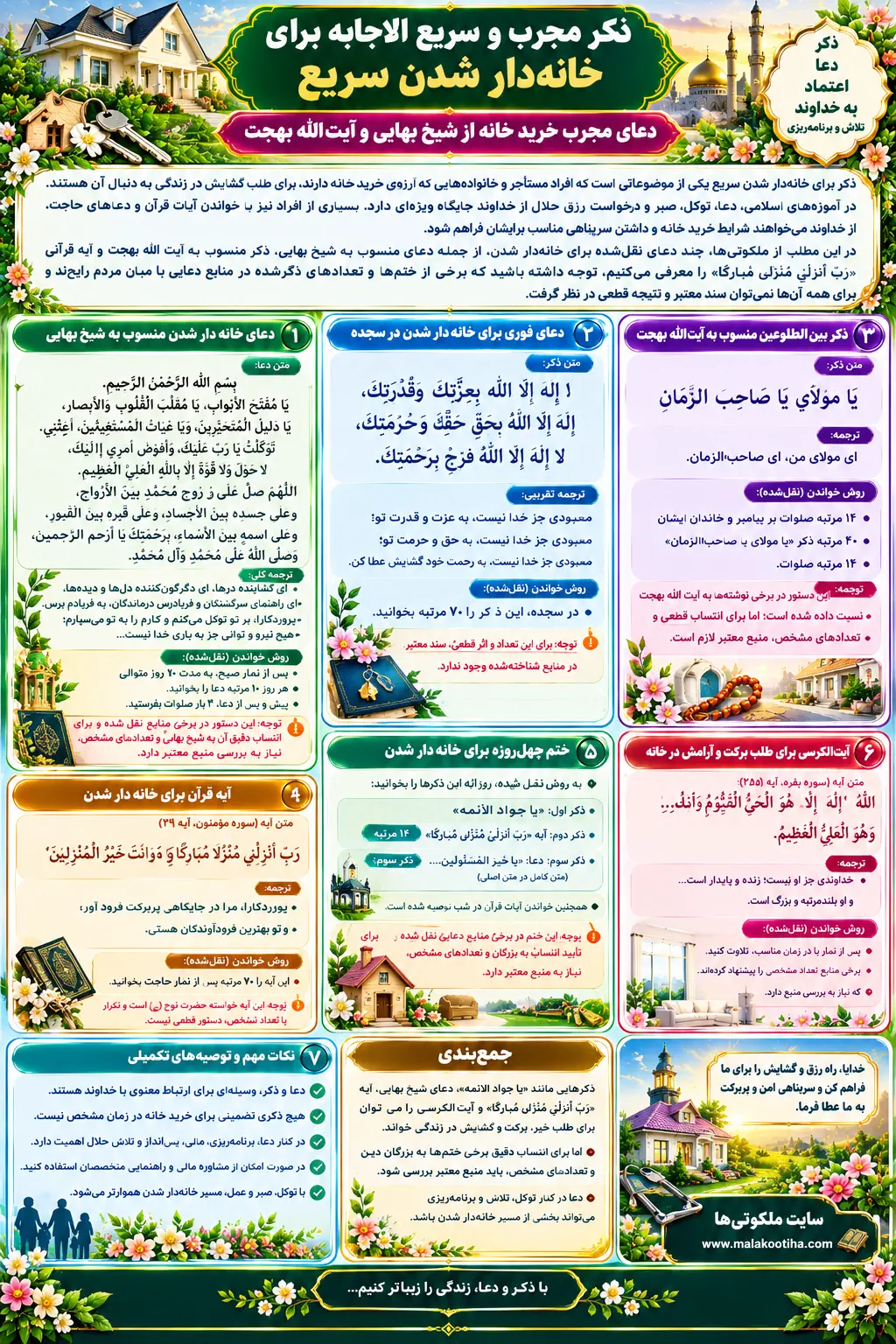 ذکر برای خانه دار شدن سریع + ختم و آیه و دعای خانه دار شدن فوری ذکر برای خانه دار شدن سریع + ختم و آیه و دعای خانه دار شدن فوری