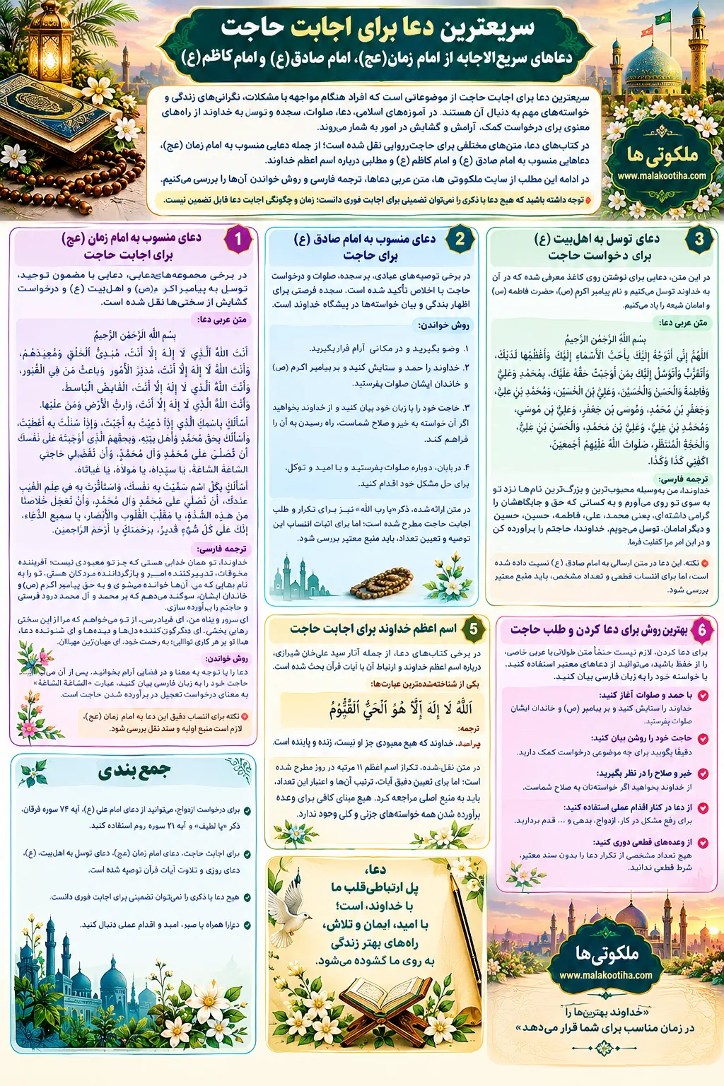 سریعترین دعا برای اجابت حاجت و گشایش در مشکلات + متن دعا سریعترین دعا برای اجابت حاجت و گشایش در مشکلات + متن دعا